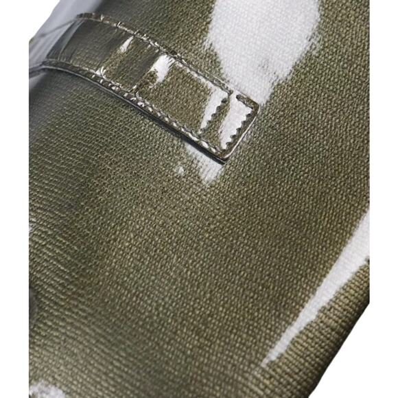 YVES SAINT LAURENT Vintage Used Green Patent Leather Long Wallet - Picture 15 of 15